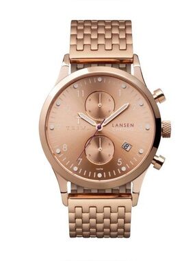 NWT** Anthropologie TRIWA TR Rose Lansen Chrono Watch in Rose Brace